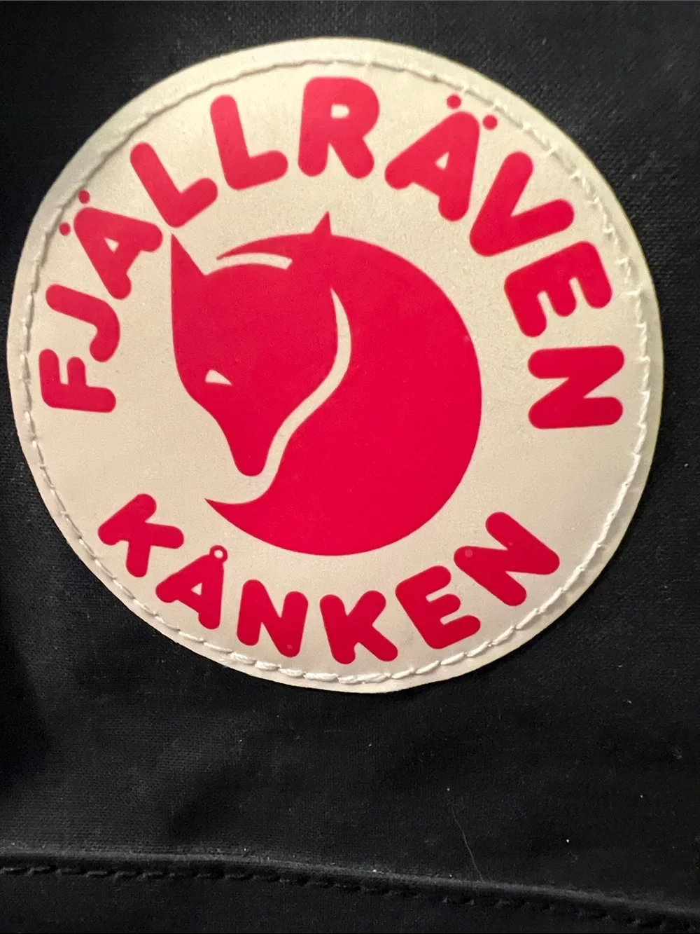 Fjallraven Kånken Black Backpack with Red Logo